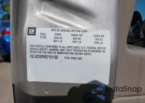 2005 Chevrolet Cavalier из США, поврежденный, VIN 1G1JC52F057151132